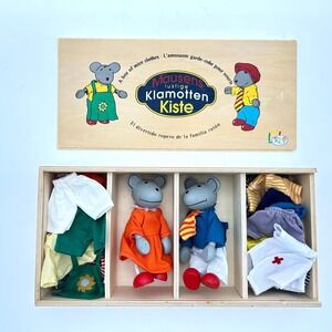 Vintage Mausens Lustige Klamotten Kiste Wooden Mouse Dress Up Set with Box
